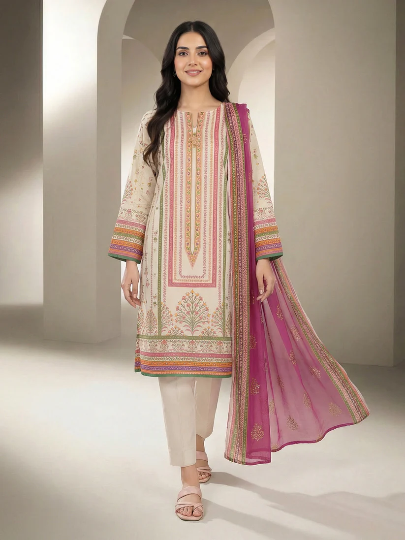 3 Piece Lawn Suit (Unstitched)